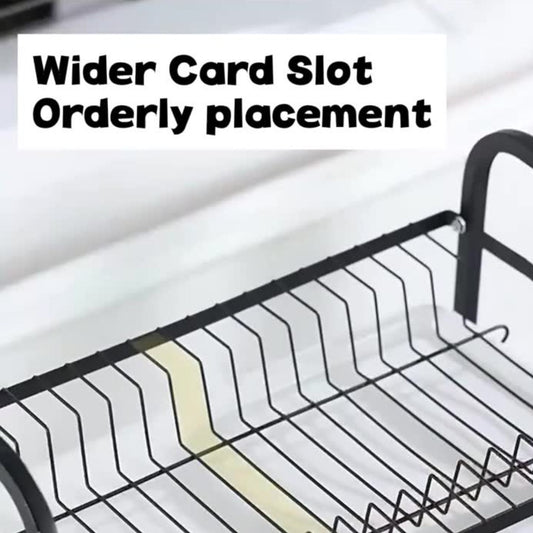 Escorredor Louca Aco Inox Cozinha 2 Andares Preto Porta Prato Talher Copo Utensí