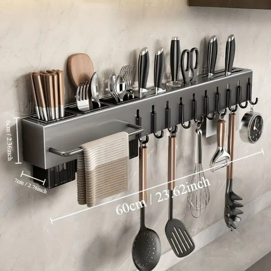 Rack de Armazenamento Multifuncional Cozinha Wall-Montado Sem Perfuração Suporte
