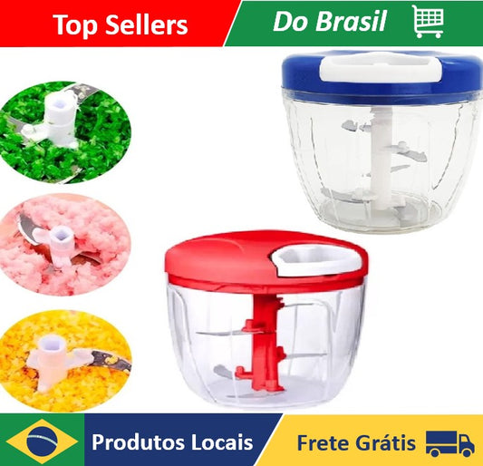 Mini Processador Manual De Alimentos Grande 5 Lâminas 900ml - Neverdie